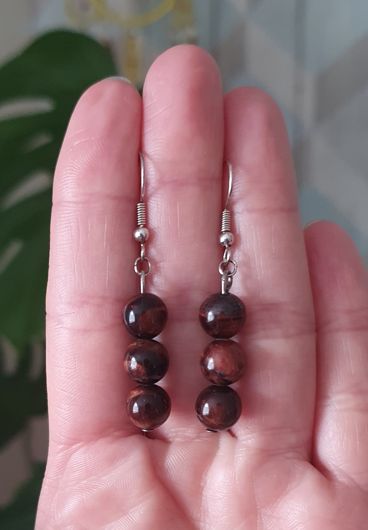 "Red Tiger's Eye Earrings"