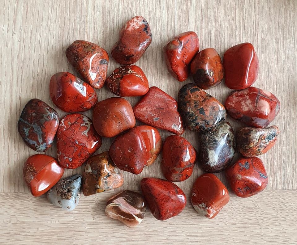 "Satin Leaf Jasper Tumble Stone"