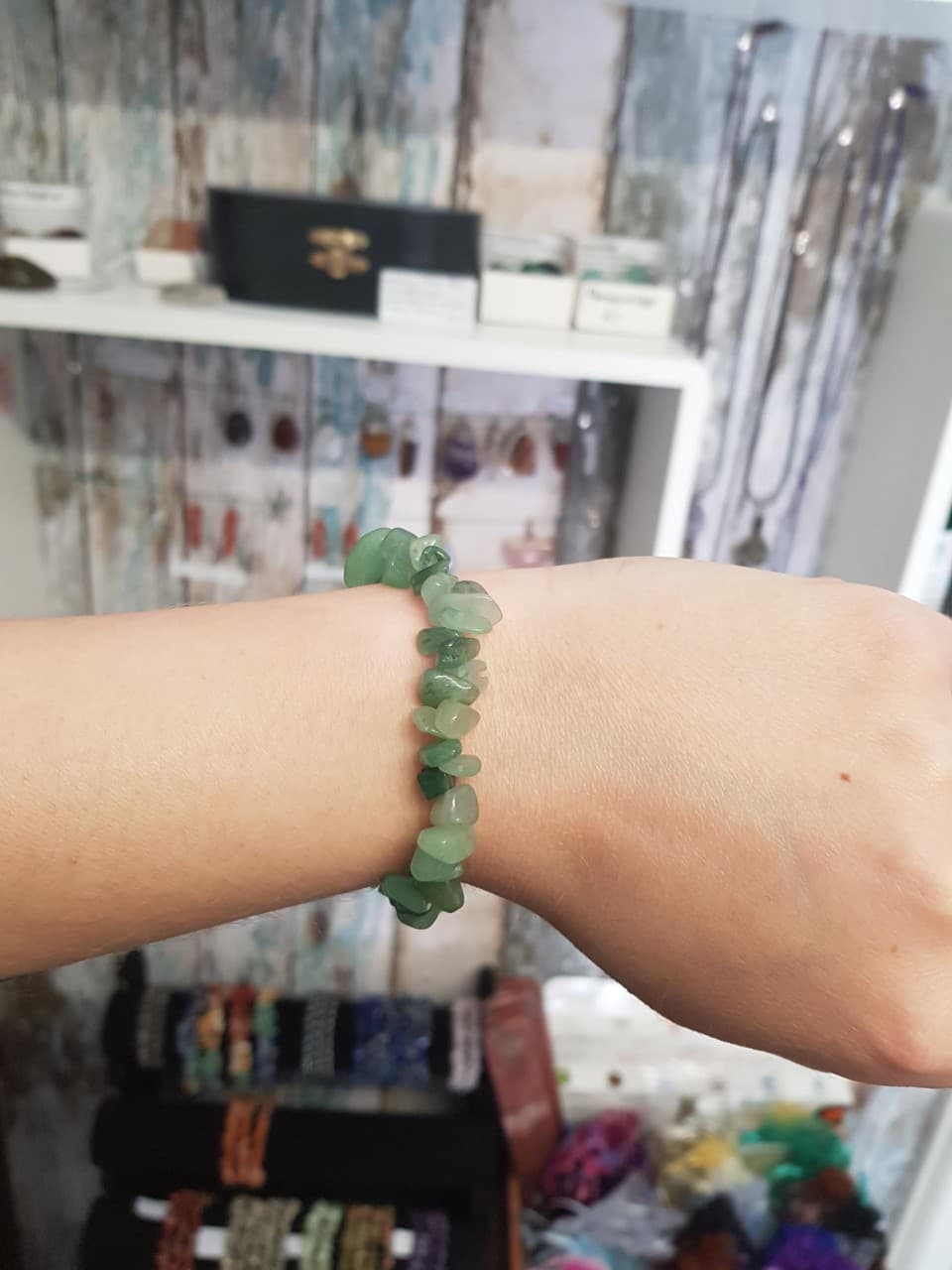 Green Aventurine Chip Bracelet